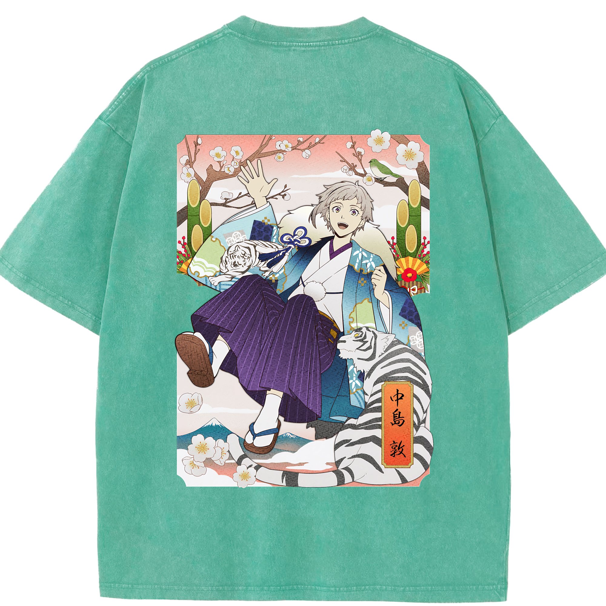 （画像用） 文豪ストレイドッグス Bungo Stray Dogs 綿100% ヴィンテージ風 半袖Tシャツ（背面プリント）